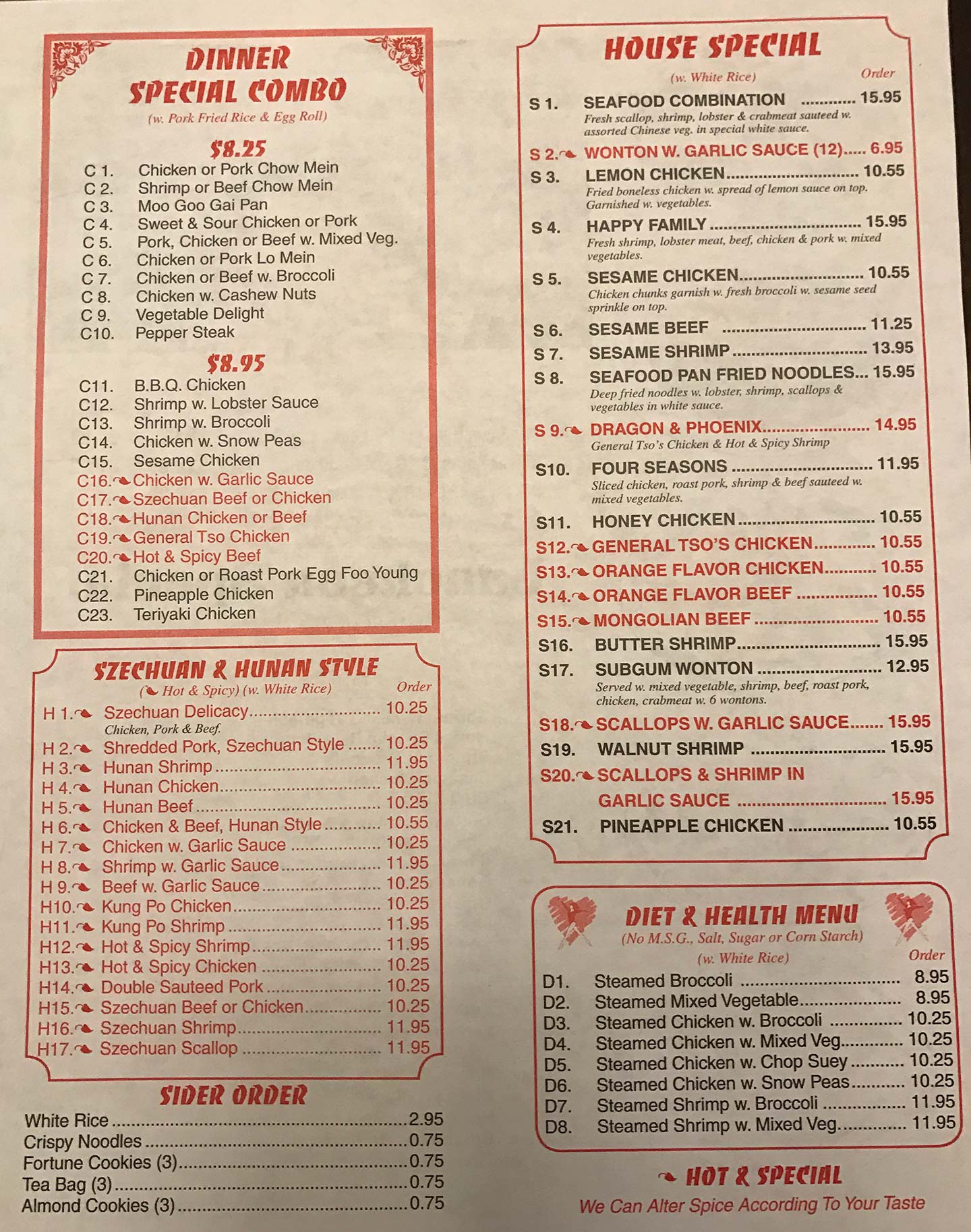 Super Buffet – Bemidji Menus